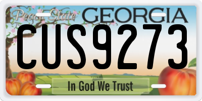 GA license plate CUS9273