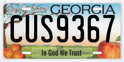 GA license plate CUS9367