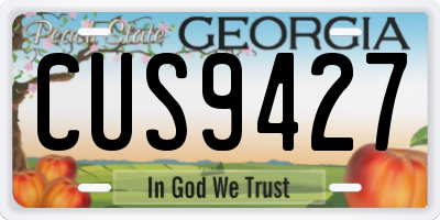 GA license plate CUS9427