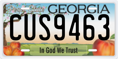 GA license plate CUS9463