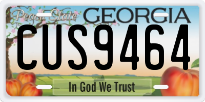 GA license plate CUS9464