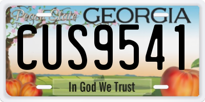 GA license plate CUS9541