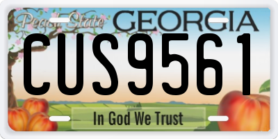 GA license plate CUS9561