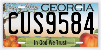 GA license plate CUS9584