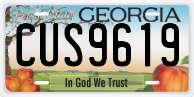 GA license plate CUS9619