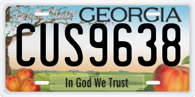GA license plate CUS9638
