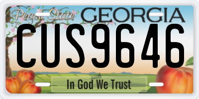 GA license plate CUS9646