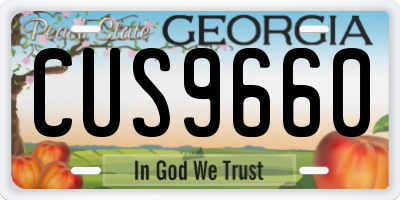 GA license plate CUS9660