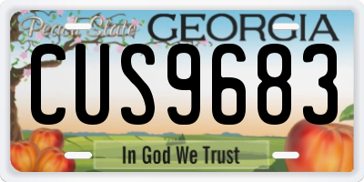 GA license plate CUS9683