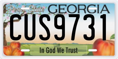 GA license plate CUS9731