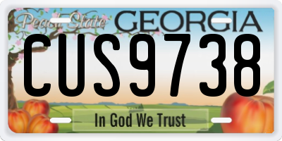 GA license plate CUS9738