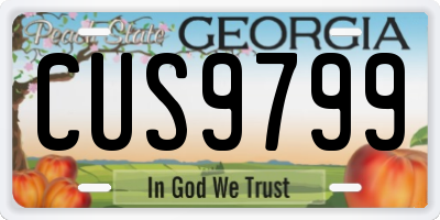 GA license plate CUS9799