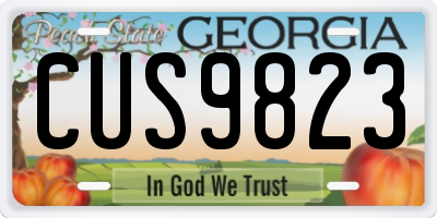GA license plate CUS9823