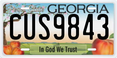 GA license plate CUS9843