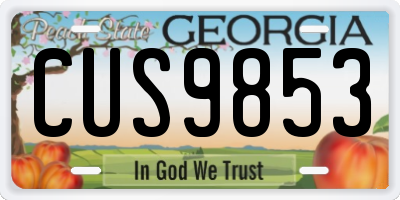 GA license plate CUS9853