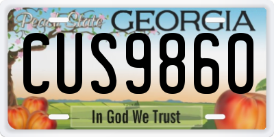GA license plate CUS9860