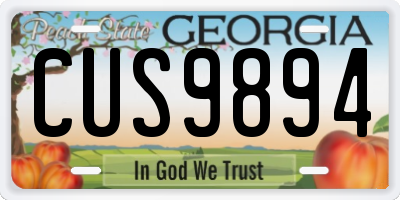 GA license plate CUS9894