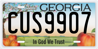 GA license plate CUS9907