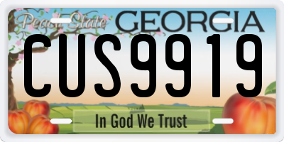 GA license plate CUS9919