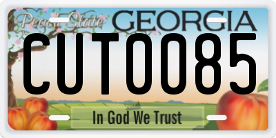 GA license plate CUT0085