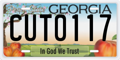 GA license plate CUT0117