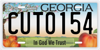 GA license plate CUT0154