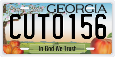 GA license plate CUT0156