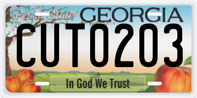 GA license plate CUT0203