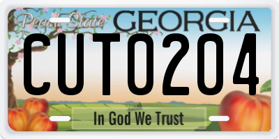 GA license plate CUT0204