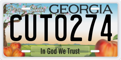 GA license plate CUT0274