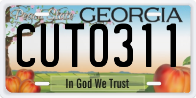 GA license plate CUT0311