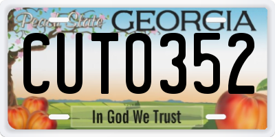 GA license plate CUT0352