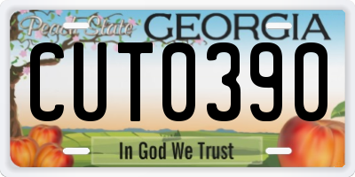 GA license plate CUT0390