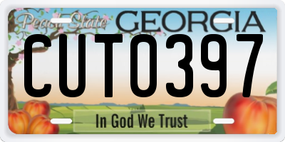 GA license plate CUT0397