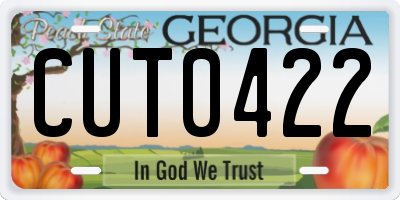 GA license plate CUT0422
