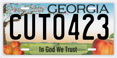 GA license plate CUT0423