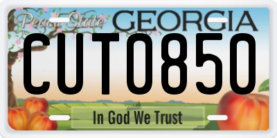 GA license plate CUT0850