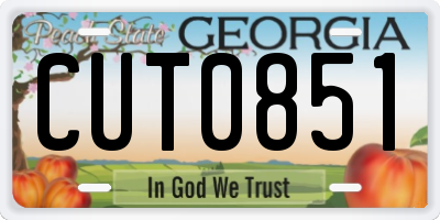 GA license plate CUT0851