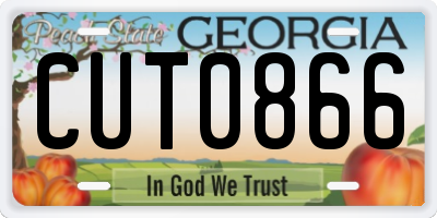 GA license plate CUT0866