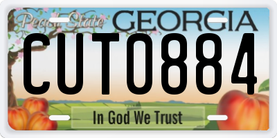 GA license plate CUT0884