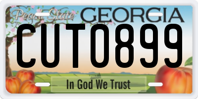 GA license plate CUT0899