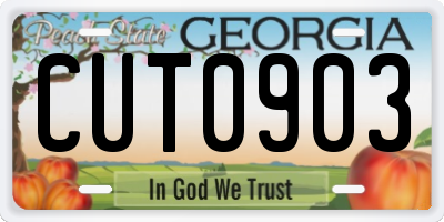 GA license plate CUT0903