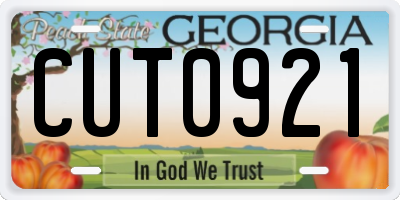 GA license plate CUT0921