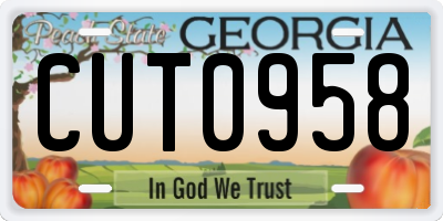 GA license plate CUT0958