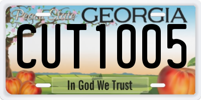 GA license plate CUT1005
