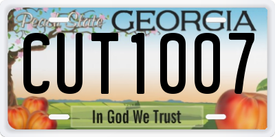 GA license plate CUT1007