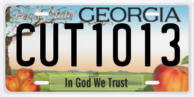 GA license plate CUT1013