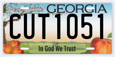 GA license plate CUT1051