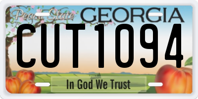 GA license plate CUT1094