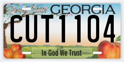 GA license plate CUT1104